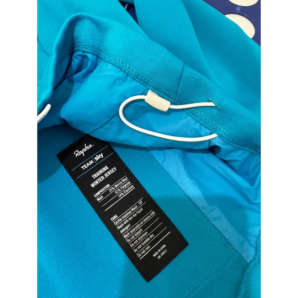 Rapha Team Sky Training Winter Jersey Mens L Full Zip Cycling Jacket Merino Wool